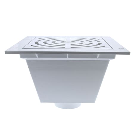 Jones Stephens 4in. PVC Hub Fit Floor Sink with Full Top Grate and Flat Bottom Grate S49094
